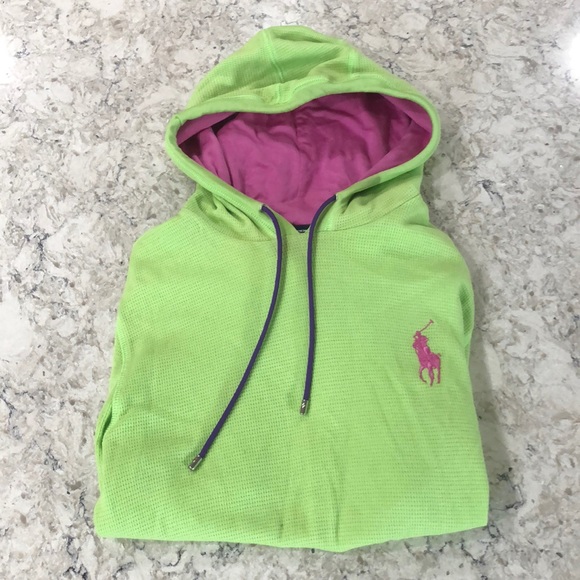 lime green polo hoodie